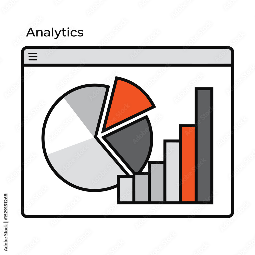Poster website analytics dashboard showing pie chart and bar graph data visualization