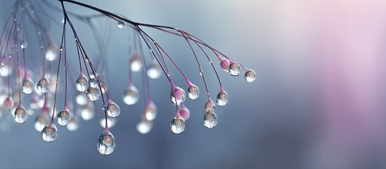 Delicate Water Drops On Branch