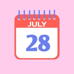 vector calendar icon
Standing Desk Calendar July 2025. Business monthly calendar with metal spiral-bound, the week starts on Sunday. Monthly Pages with green title, isolated on a white background, 3d 