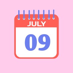 vector calendar icon
Standing Desk Calendar July 2025. Business monthly calendar with metal spiral-bound, the week starts on Sunday. Monthly Pages with green title, isolated on a white background, 3d 