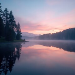 Fototapeta premium sunrise over the lake