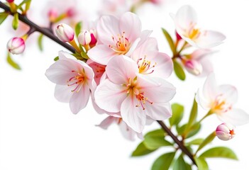 Delicate vintage pastel spring blossoms, isolated on white , petals, flower arrangement