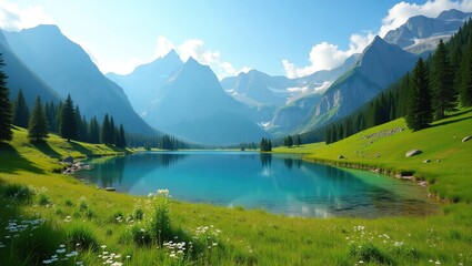 Fototapeta premium mountain lake in the alps