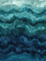 Deep ocean gradient blending sapphire teal and emerald foamy wave textures