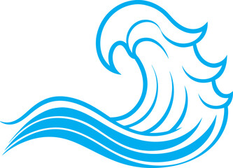 Clean and modern blue wave vector illustration. Great for ocean, beach, surf, and summer-themed designs.