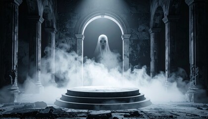 Haunted sanctuary under the moonlight eerie presence