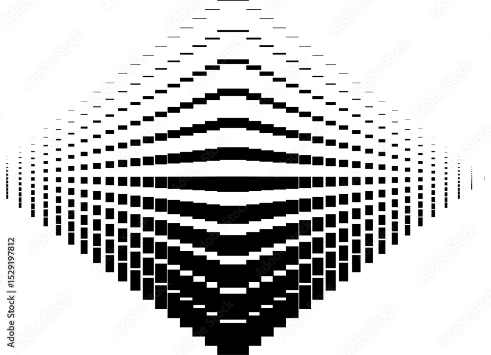 Poster technological vector pattern of black pixels on a white background. modern design element. vector di