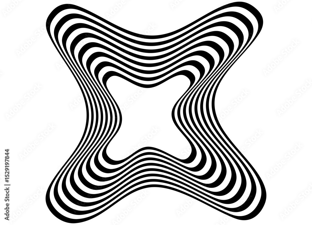 Aufkleber vector pattern of wavy black lines on a white background. modern design element. vector background f