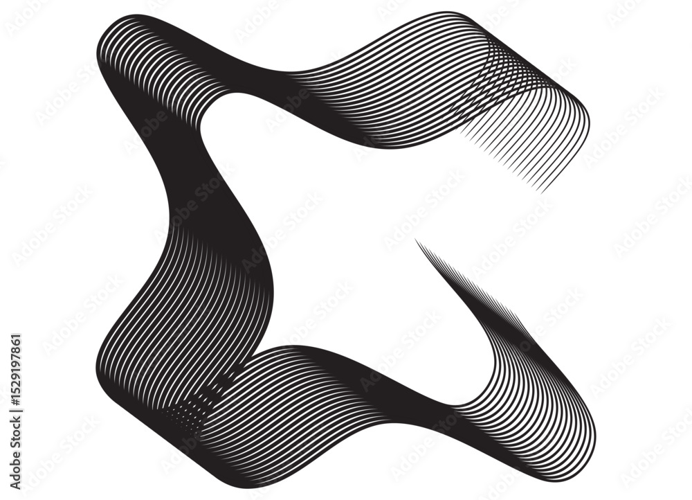 Aufkleber vector pattern of thin wavy black lines on a white background. modern design element. vector backgro