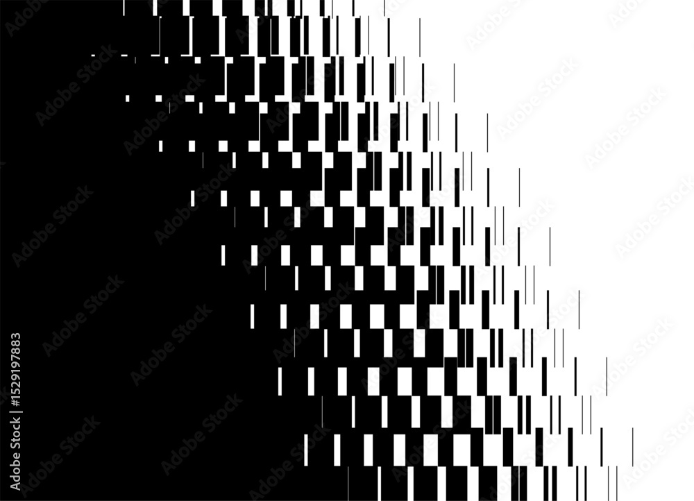 Aufkleber vertical vector transition from black to white. technological vector pattern of abstract pixels. mod