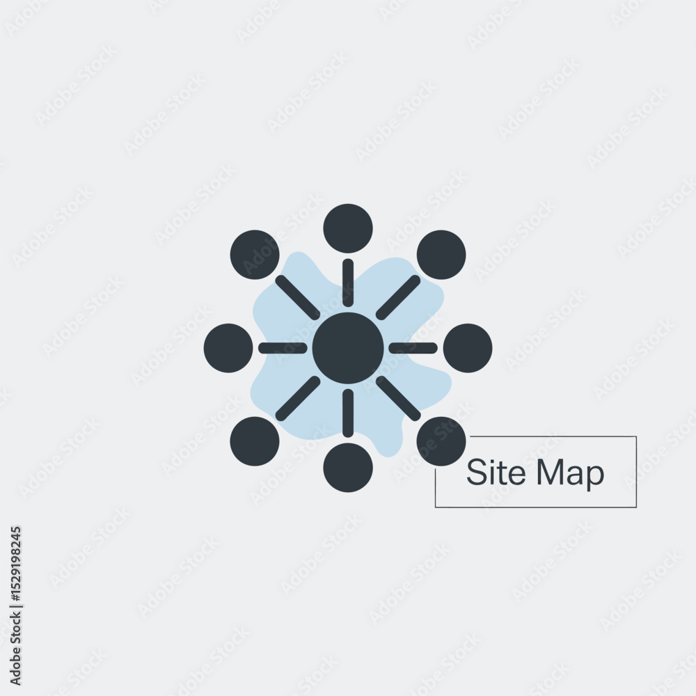Poster simple site map icon graphic for website navigation and ux design