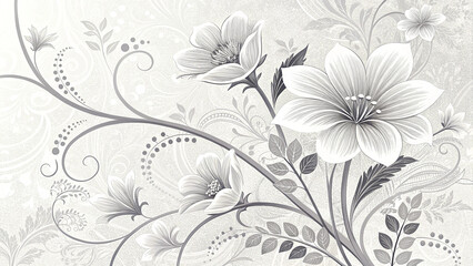 Seamless vector floral pattern with elegant vintage flower illustrations for textile design and nature-inspired decoration