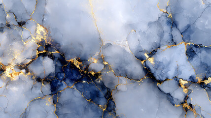 abstract marble texture with gold veins flowing through blue surface. luxury background design, elegant pattern for interior decor, wallpaper, art, design, gemstone or precious stone