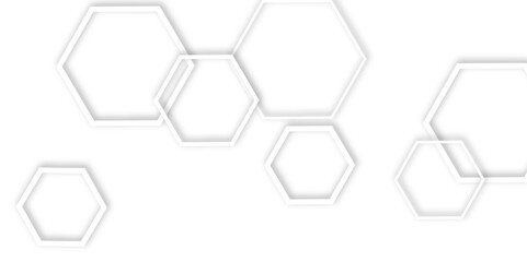 Abstract geometric technology 3d white light structure technology out line hexagon polygonal honeycomb luxury pattern vector background.