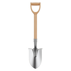 Garden shovel with steel blade and wood handle
