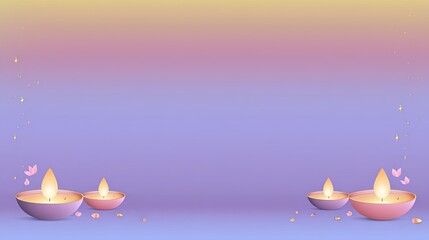Colorful candles create a serene atmosphere, perfect for meditation or celebrations. A vibrant backdrop enhances tranquility and peace.