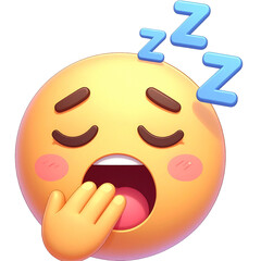 Sleeping Emoji with Zzz: A vibrant emoji represents a sleeping face, with closed eyes and an open mouth, accompanied by "Zzz" symbols, portraying rest and slumber.