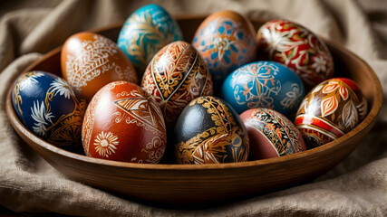 Fototapeta premium Easter Eggs Background 