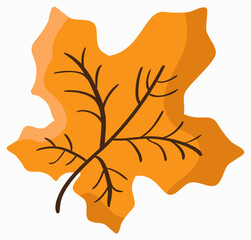 Autumn Maple Leaf. Fall Collection. Vector illustration. Single Autumn leaf vector illustration