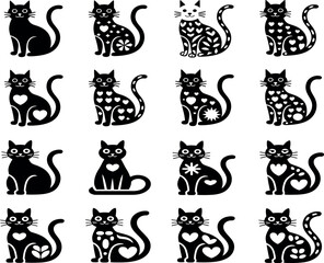 Stylish Cat Silhouettes Collection

