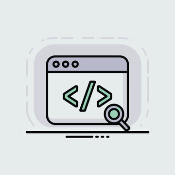 Website code inspection browser window search magnifying glass