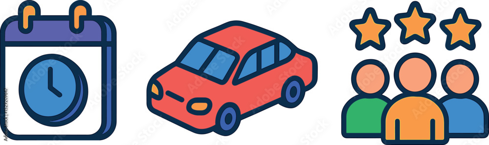 Aufkleber minimalist carpool app interface. isometric flat vector illustration of a carpooling app interface s