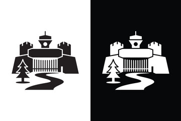 Airport Terminal icon vector on White Background ,Vector Art Illustration on white background.