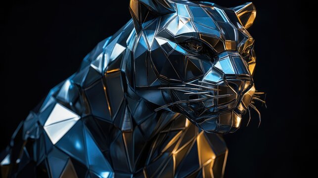 Close-up metallic panther