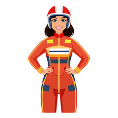 Obraz premium Vector illustration of f1 driver in helmet