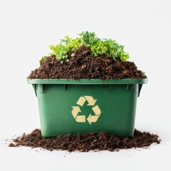ecofriendly garden compost bin symbolizing sustainable gardening practices isolated clean background