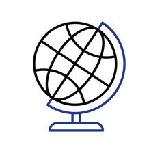 education icon. Subject Icon Geography. globe with white background. smart, learning, clever. Outline design style