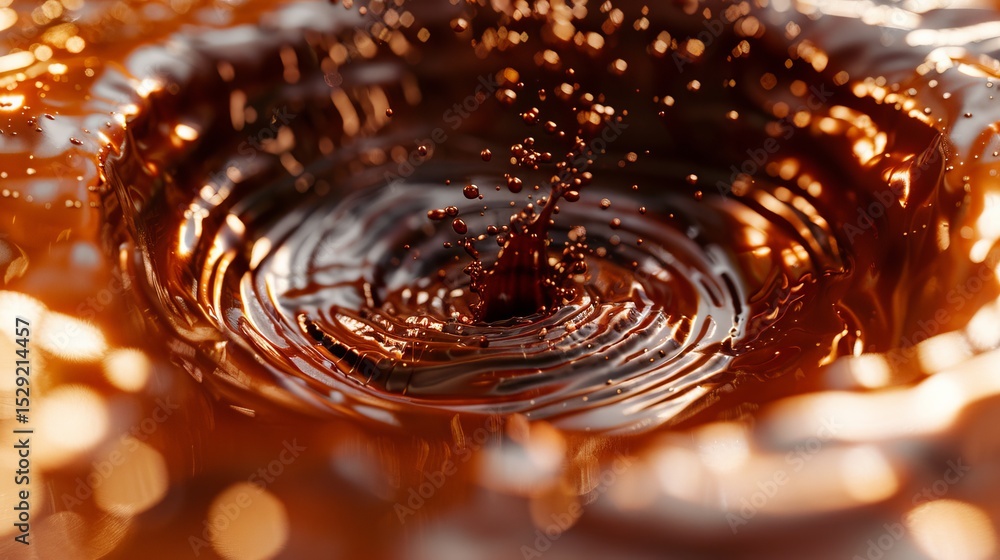 Aufkleber a stunning close-up captures droplets splashing into a pool of dark liquid, creating mesmerizing rip