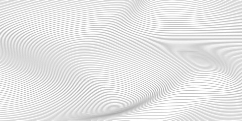 Distorted wave monochrome texture. Black and white wireframe wave. curve surface background