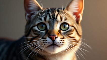 Close-up of tabby cat for International Cat Day celebration