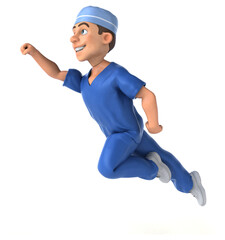 Whimsical 3D Cartoon Scrubs illustration