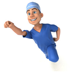 Whimsical 3D Cartoon Scrubs illustration