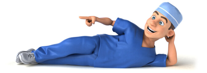 Whimsical 3D Cartoon Scrubs illustration