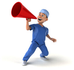 Whimsical 3D Cartoon Scrubs illustration