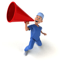 Whimsical 3D Cartoon Scrubs illustration