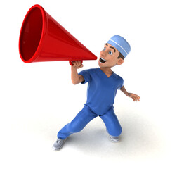 Whimsical 3D Cartoon Scrubs illustration