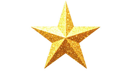 Fototapeta premium Golden Glittery Star PNG – Sparkling Decorative Element Isolated on Transparent Background 
