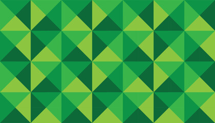 Fototapeta premium Seamless geometric vector pattern featuring layered green triangles in various shades, forming a modern and vibrant texture. Perfect for eco-friendly branding, digital backgrounds, and textile prints