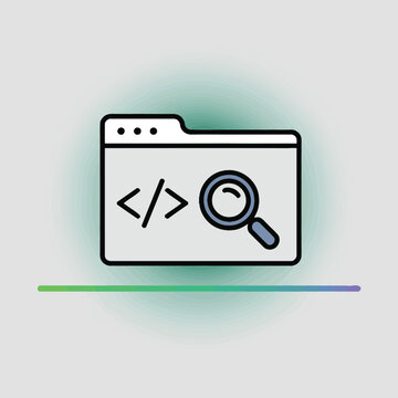 Code search icon web development programming software debugging inspecting