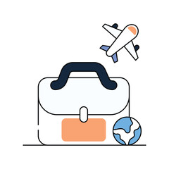 Suitcase color icon with white background vector stock illustration