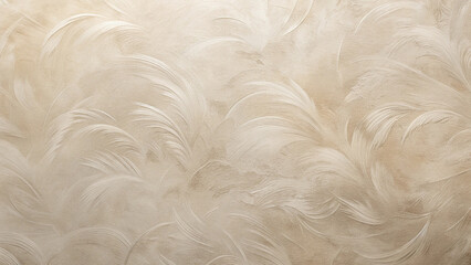 Obraz premium Beige Stucco Wall with Decorative Swirl Texture and Elegant Plaster Finish