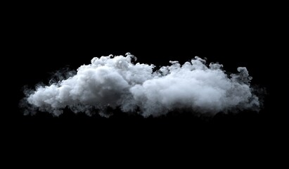 White Cloud Isolated on Black Background