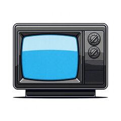 Vintage Retro Television Illustration Classic Black and White TV Design