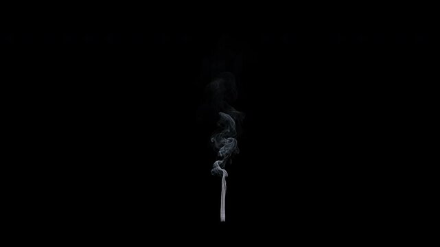 Cigarette smoke loop wisp rising, 4k 24p, with alpha channel for transparent background