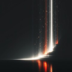 Abstract Glowing Line Composition with Sparse Vectors on Empty Canvas, Minimalist Design