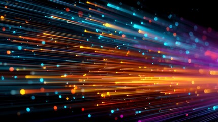 Futuristic Optical Fast Connection with Vibrant Colors and Minimalist Design for Cyber Technology Communication